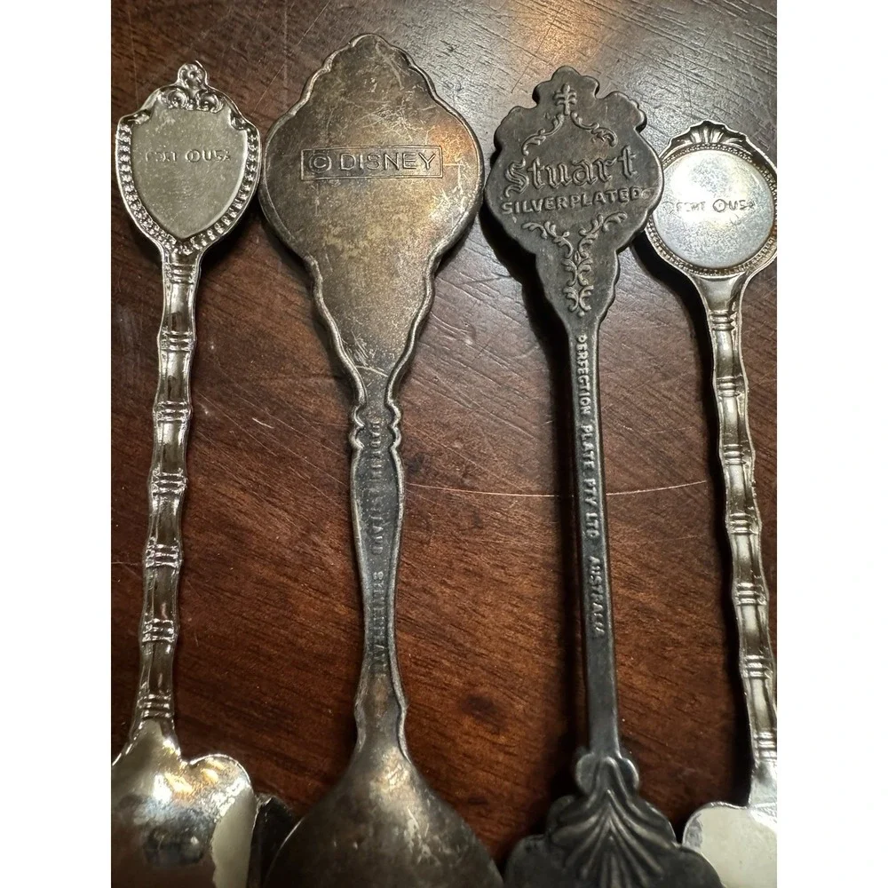 Souvenir Spoons Lot Some Silver Plate California Theme Parks Knotts Disneyland +